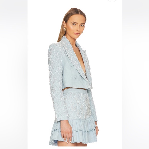 Carterio Crop + Skirt Blazer in Shimmering Dusk
LoveShackFancy
$731 + 382$ - Picture 2 of 5